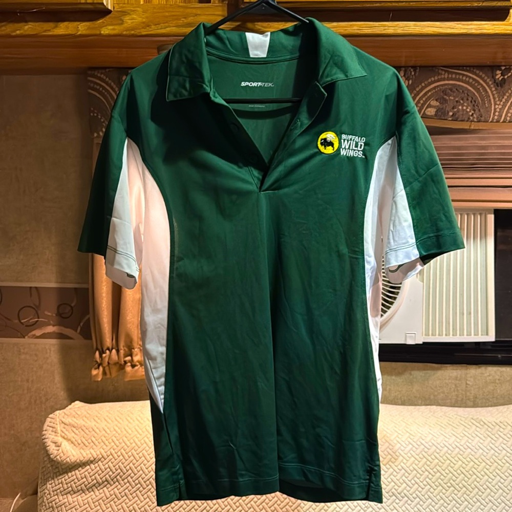 Sport-Tek Green and White Polo Shirt